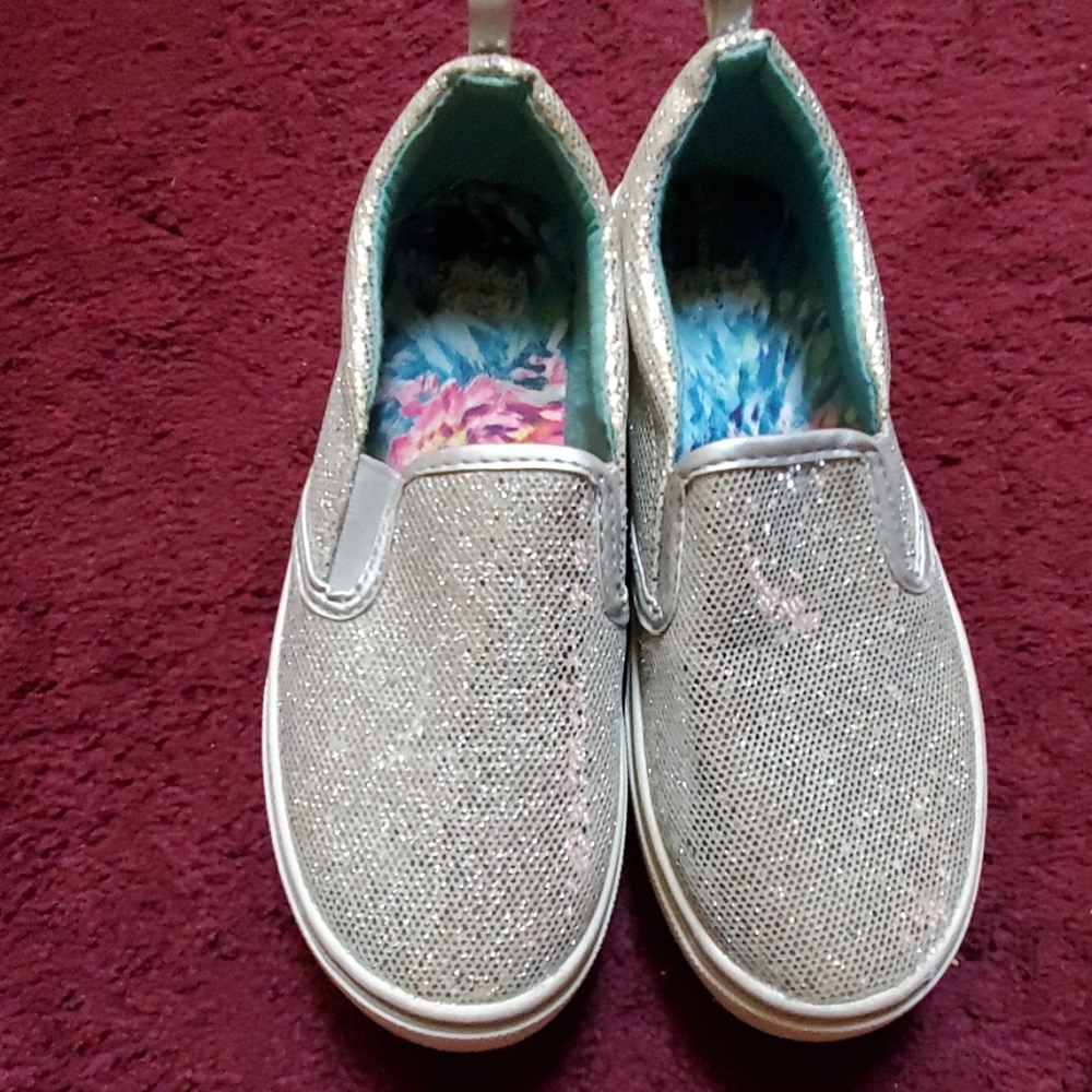 Silver Slip Sequin Sneakers